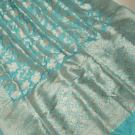 Pure Katan Silk Banarasi Sarees With Rupa Sona Mina Work - Sea Green