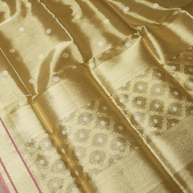 Gold Pure Tissue Silk Ropa Sona Kadiyal Booti Handloom Banarasi sarees