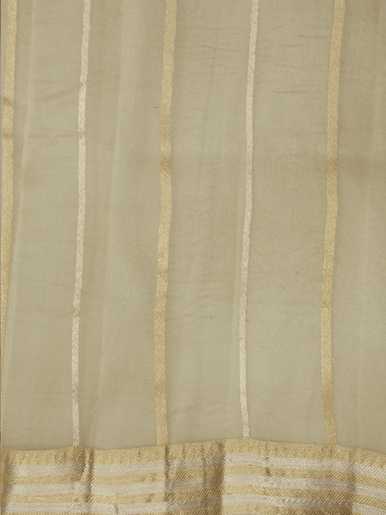 Pure Kora Silk Handloom Saree with Sona Rupa Zari in Cream colour