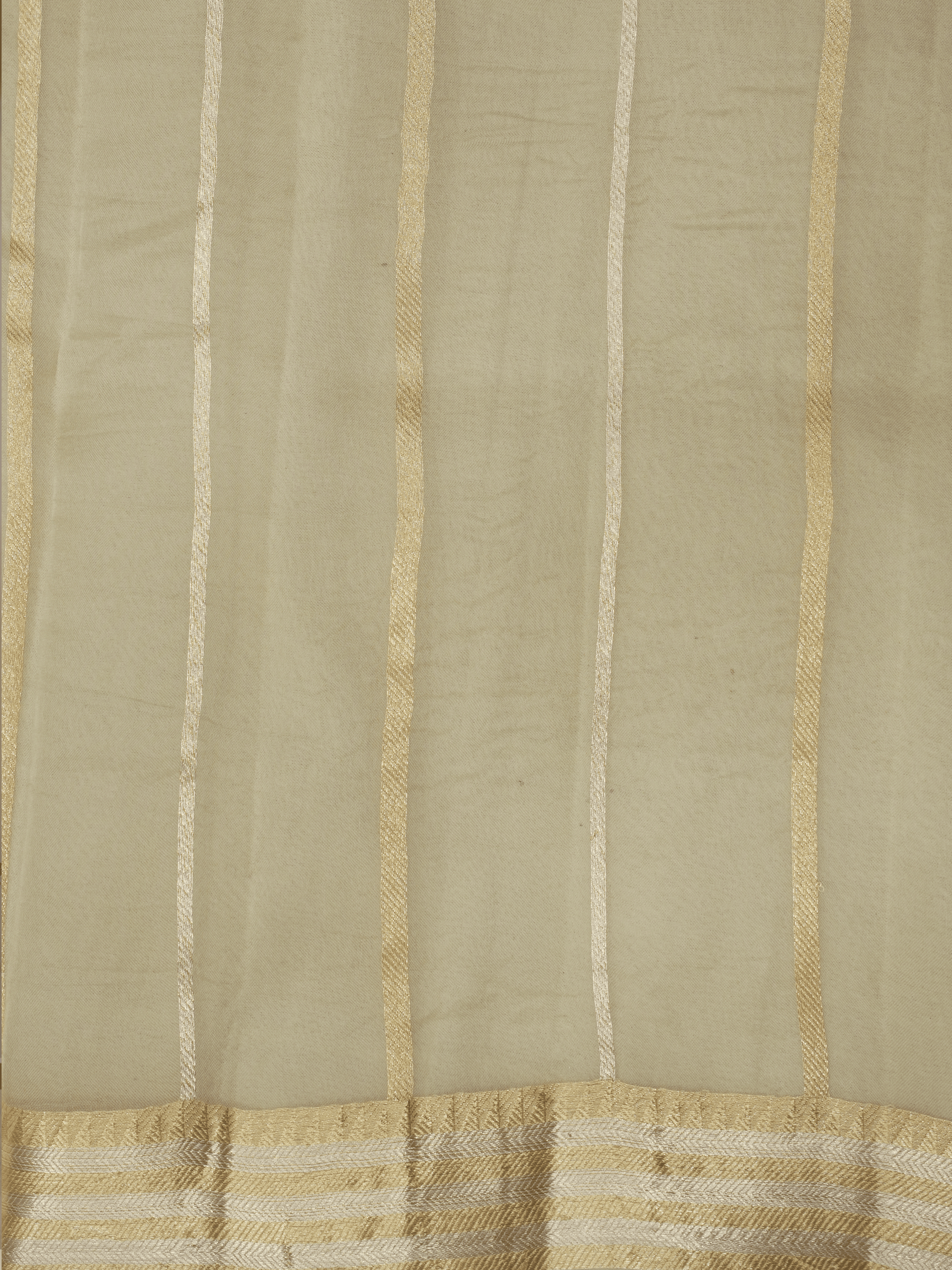 Pure Kora Silk Handloom Saree with Sona Rupa Zari in Cream colour