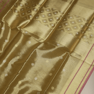 Gold Pure Tissue Silk Ropa Sona Kadiyal Booti Handloom Banarasi sarees