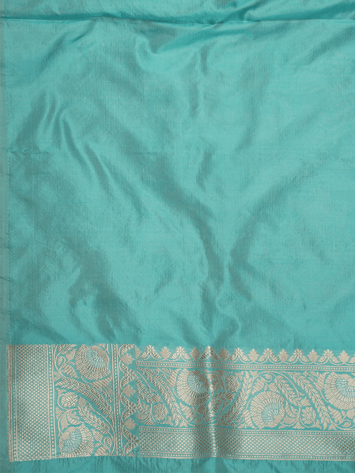 Pure Katan Silk Banarasi Sarees With Rupa Sona Mina Work - Sea Green