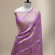 Lavender Pink Pure Katan Silk Banarasi Saree