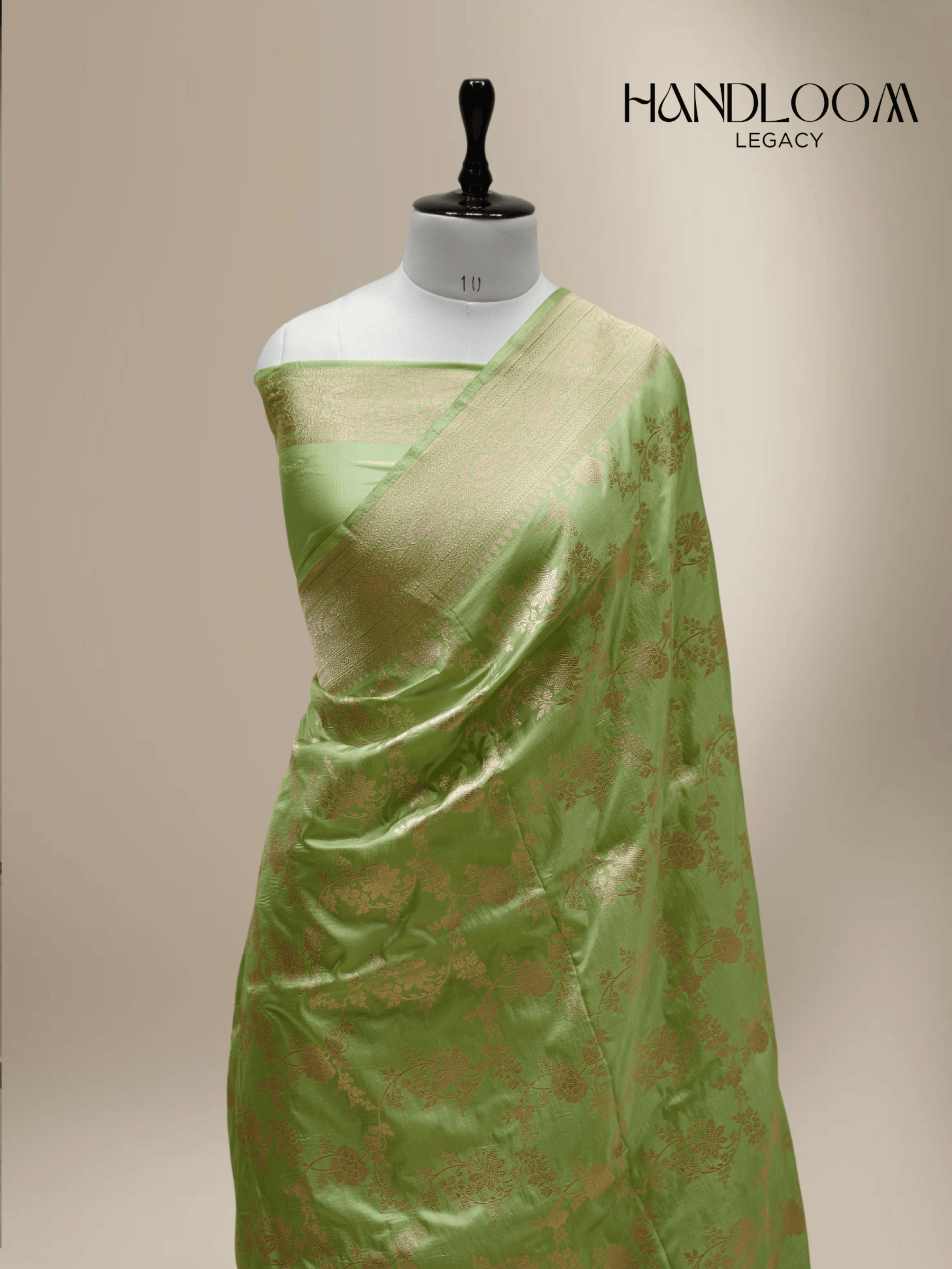 Mehendi Green Pure Katan Silk Banarasi Saree