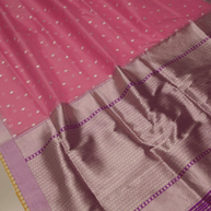 Pink Pure Kora Silk Sona Booti Kadua Motif Handloom Banarasi sarees