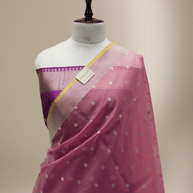 Pink Pure Kora Silk Sona Booti Kadua Motif Handloom Banarasi sarees