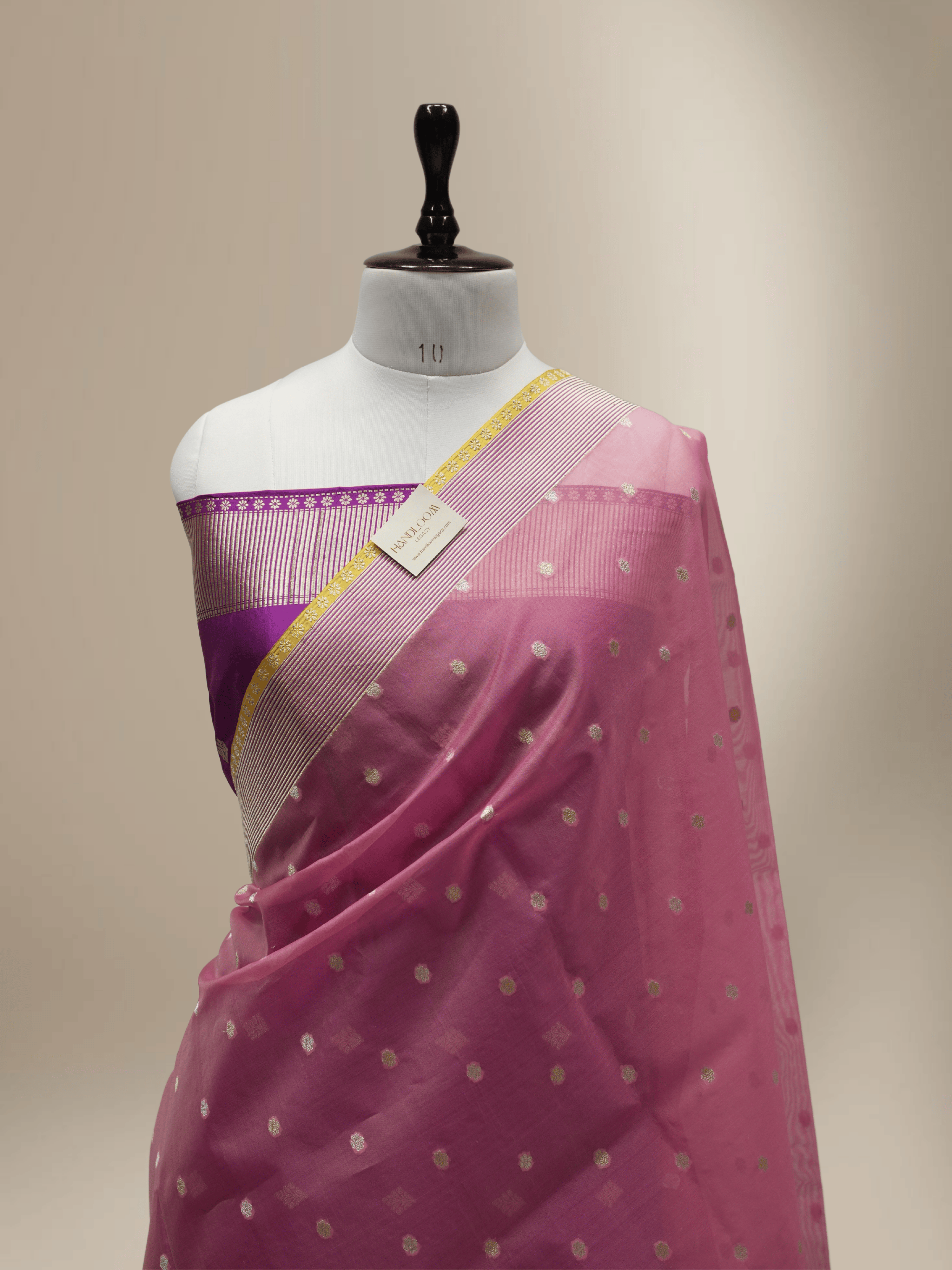 Pink Pure Kora Silk Sona Booti Kadua Motif Handloom Banarasi sarees