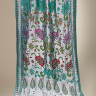 Pure Tussar Georgette Brocade Silk Bananasi Saree - Sea Green