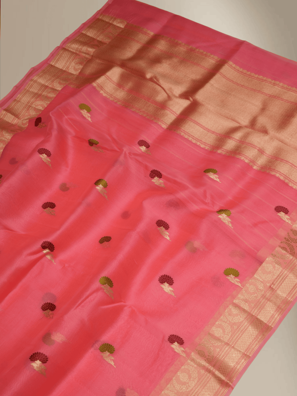 Light Pitch Colour Pure Kadwa Kora Silk Banarasi Saree with Multi Resham Boota