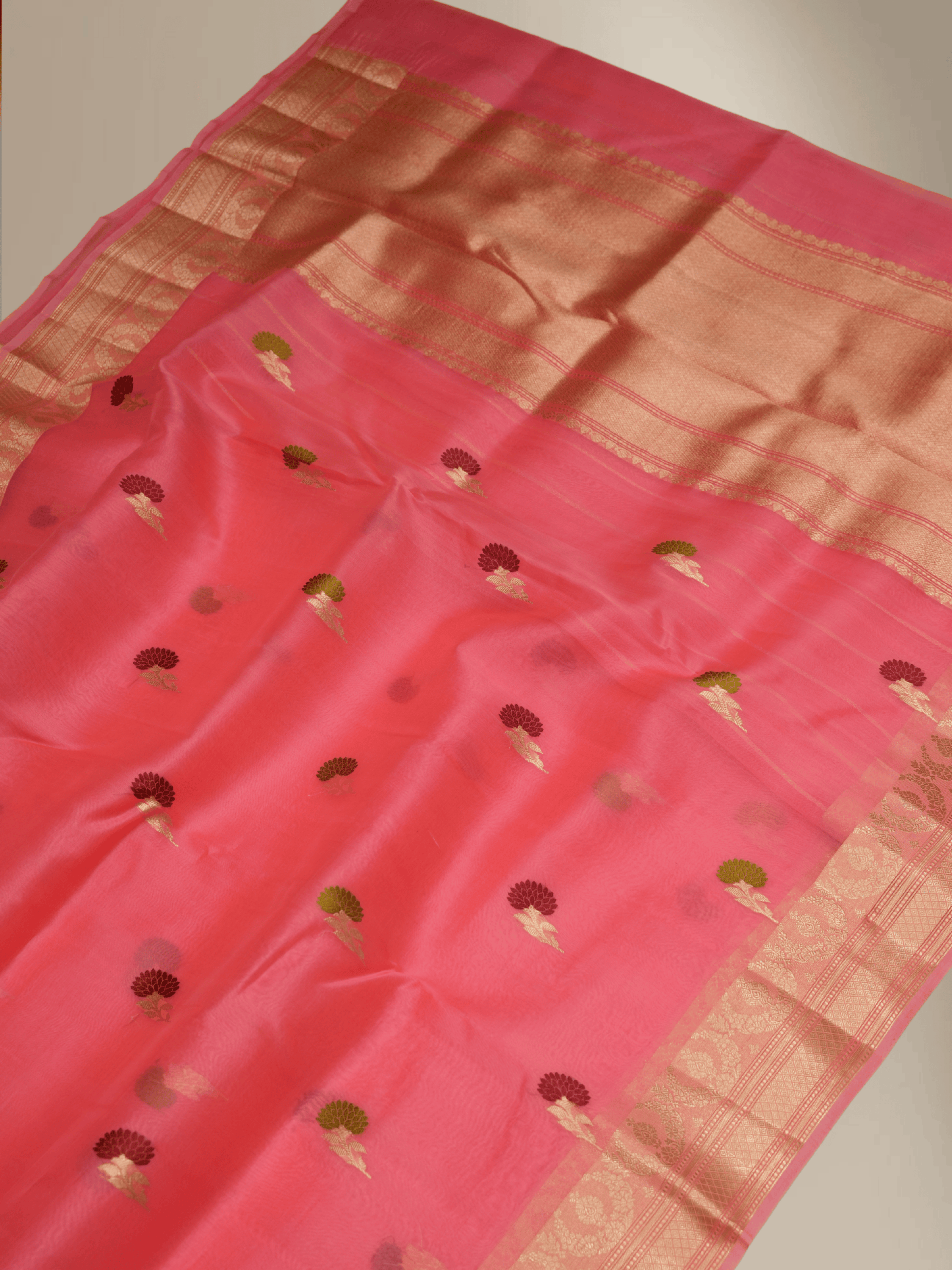 Light Pitch Colour Pure Kadwa Kora Silk Banarasi Saree with Multi Resham Boota