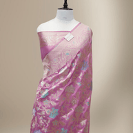 Pure Katan Silk Banarasi Sarees With Multi Colour Mina Work - Pink