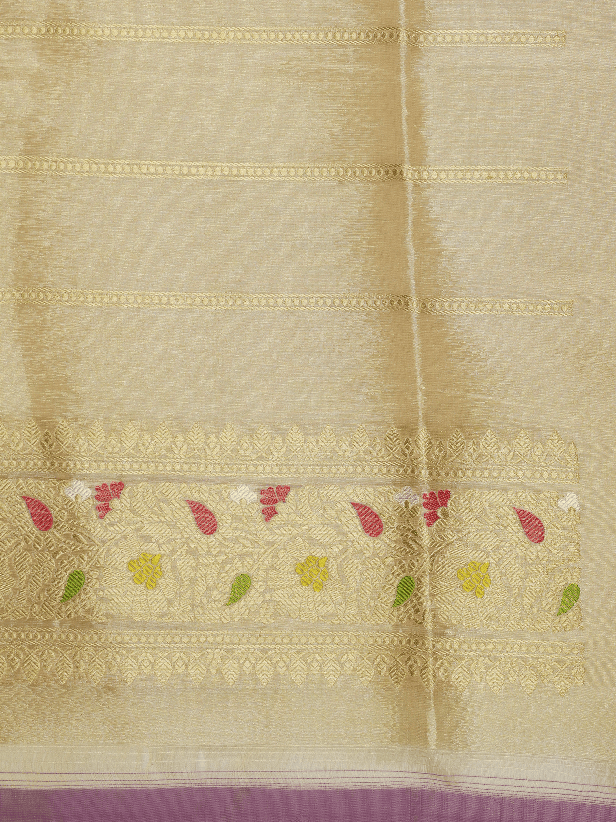 Gold Pure Tissue Silk Ropa Sona Kadiyal Booti Handloom Banarasi sarees
