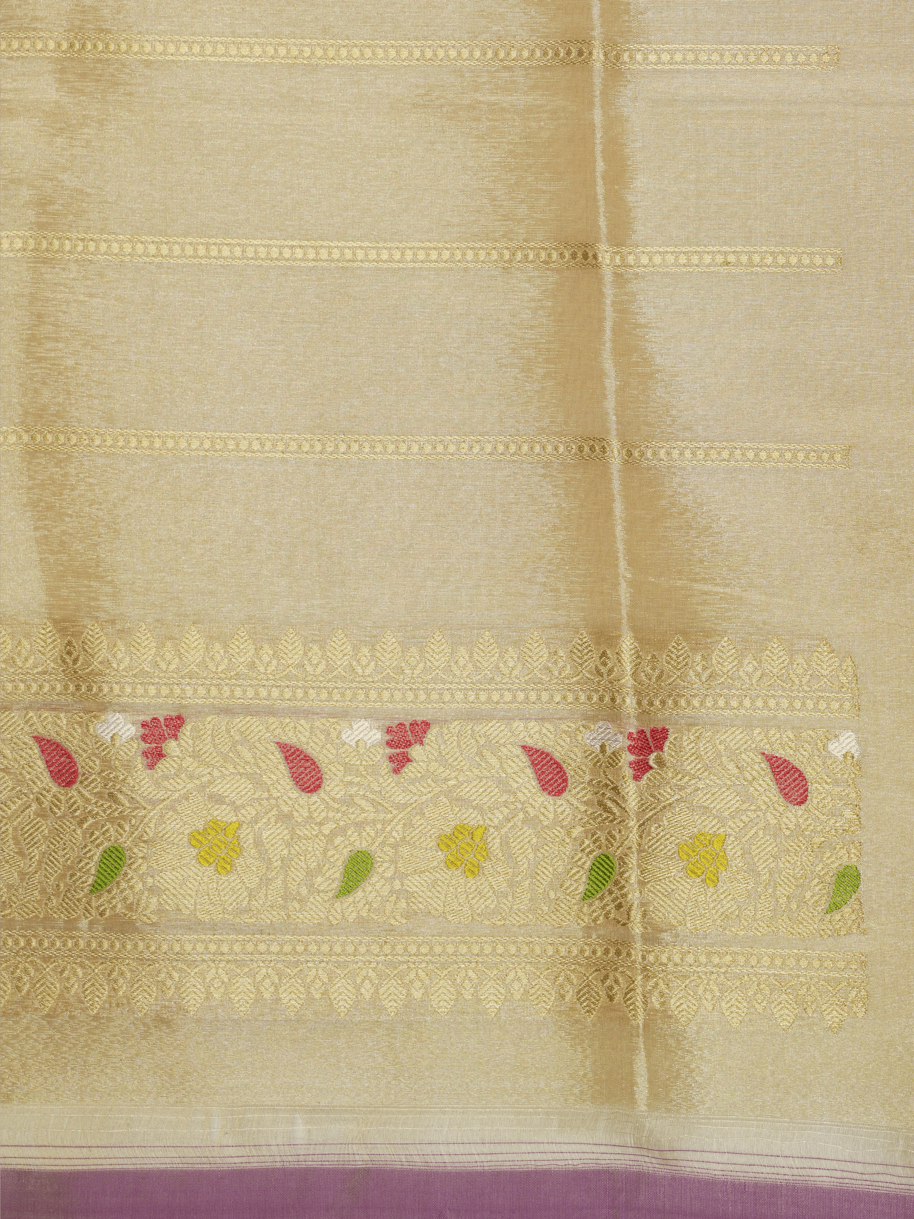 Gold Pure Tissue Silk Ropa Sona Kadiyal Booti Handloom Banarasi sarees