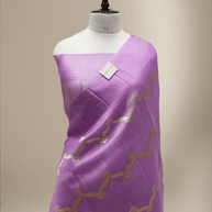 Pure Kora Silk Handloom Saree with Sona Rupa Zari in Lavender colour