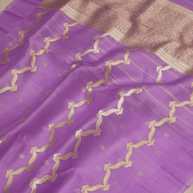 Pure Kora Silk Handloom Saree with Sona Rupa Zari in Lavender colour