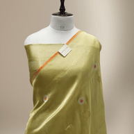 Green Pure Tissue Silk Ropa Sona Kadiyal Booti Handloom Banarasi sarees