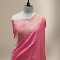 Pink Pure Katan Silk Kadwa Motif Handloom Banarasi Sarees