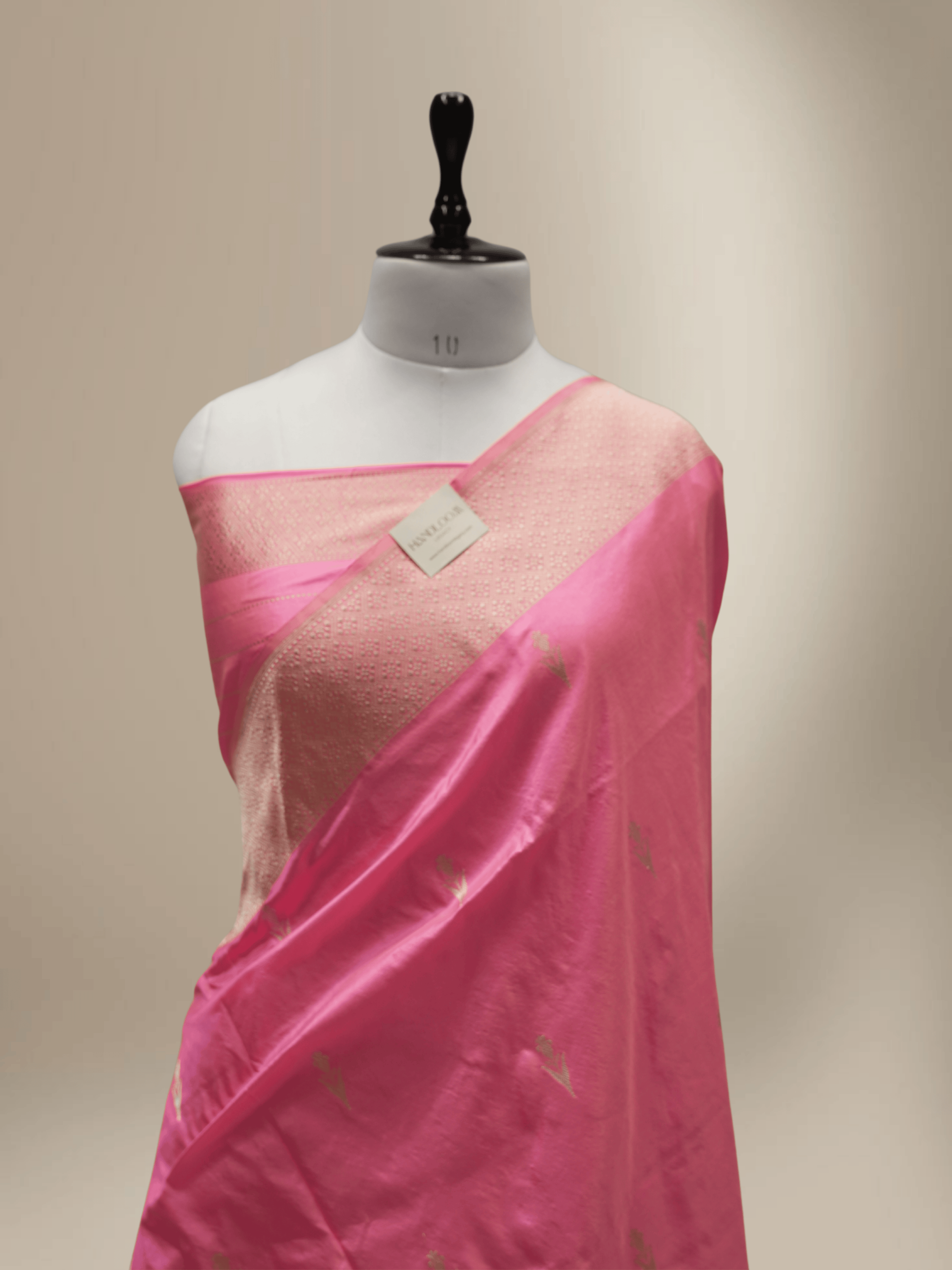 Pink Pure Katan Silk Kadwa Motif Handloom Banarasi Sarees