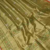 Green Pure Tissue Silk Ropa Sona Kadiyal Booti Handloom Banarasi sarees