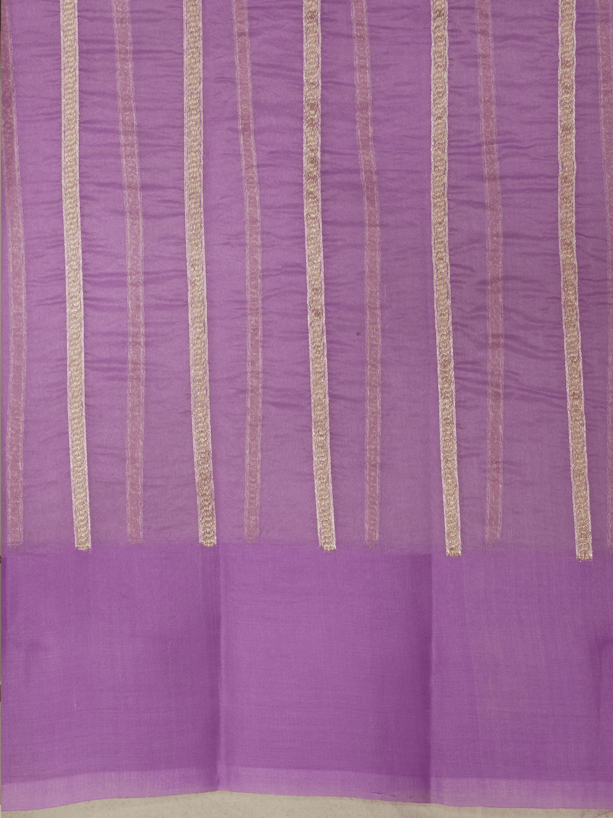 Pure Kora Silk Handloom Saree with Sona Rupa Zari in Lavender colour
