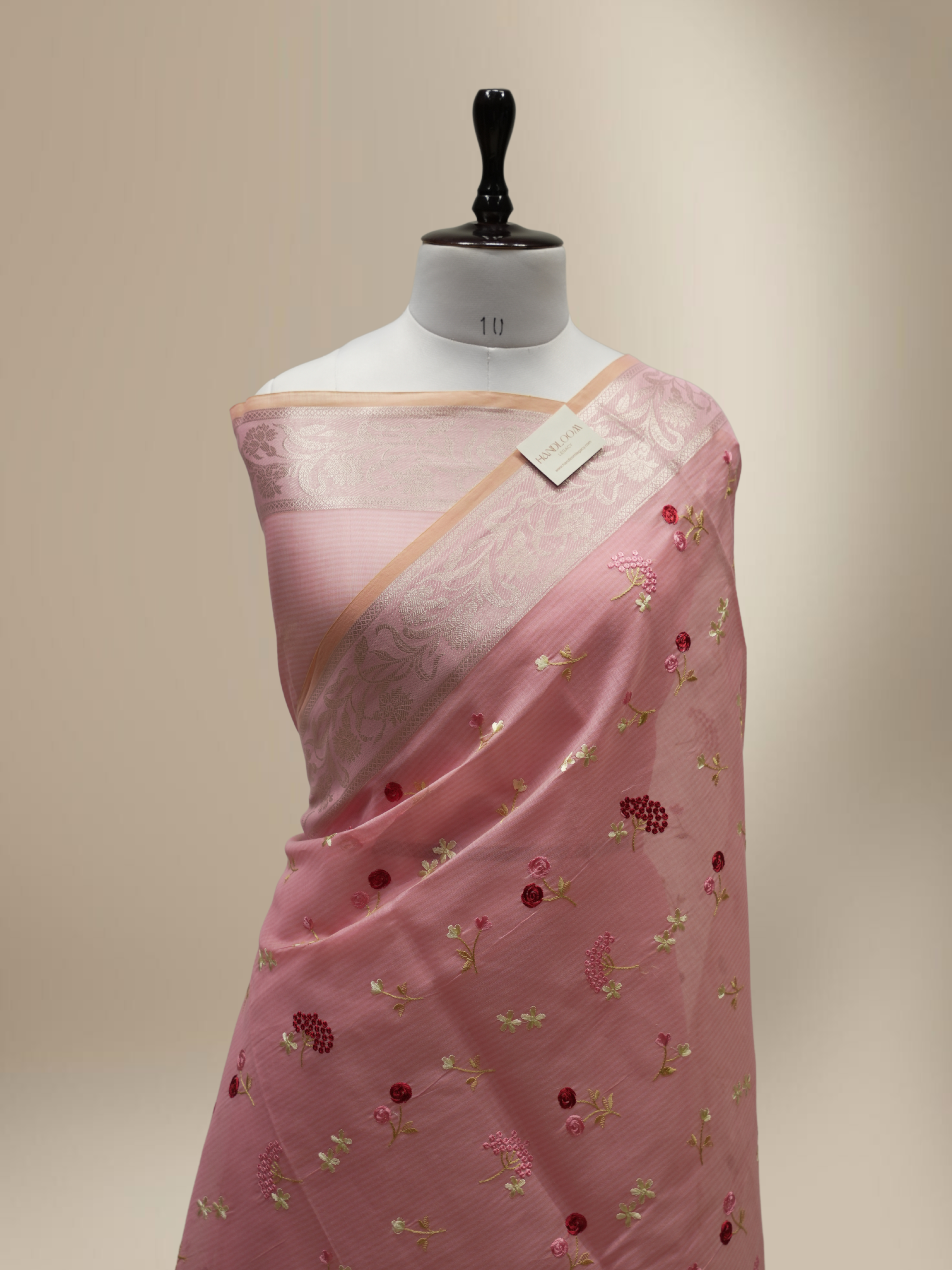 Pink Pitch Colour Fancy Cotton Check Embroidery designs in Jaqart Border