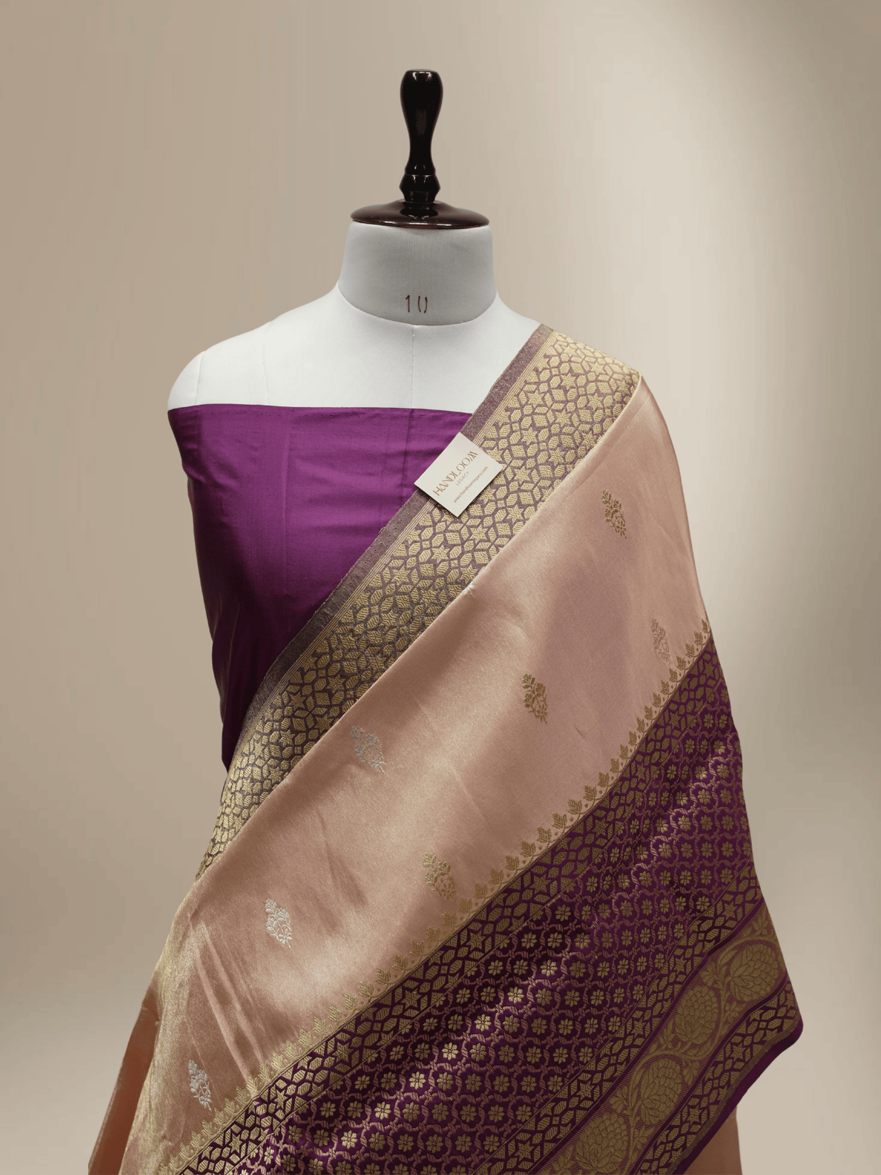 Rose Gold Pure Tissue Silk Ropa Sona Kadiyal Booti Handloom Banarasi sarees