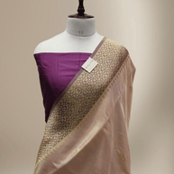Rose Gold Pure Tissue Silk Ropa Sona Kadiyal Booti Handloom Banarasi sarees
