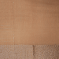 Lenin Cotton Banarasi Saree with Silver Gold zari Lining design In Pitch Colour