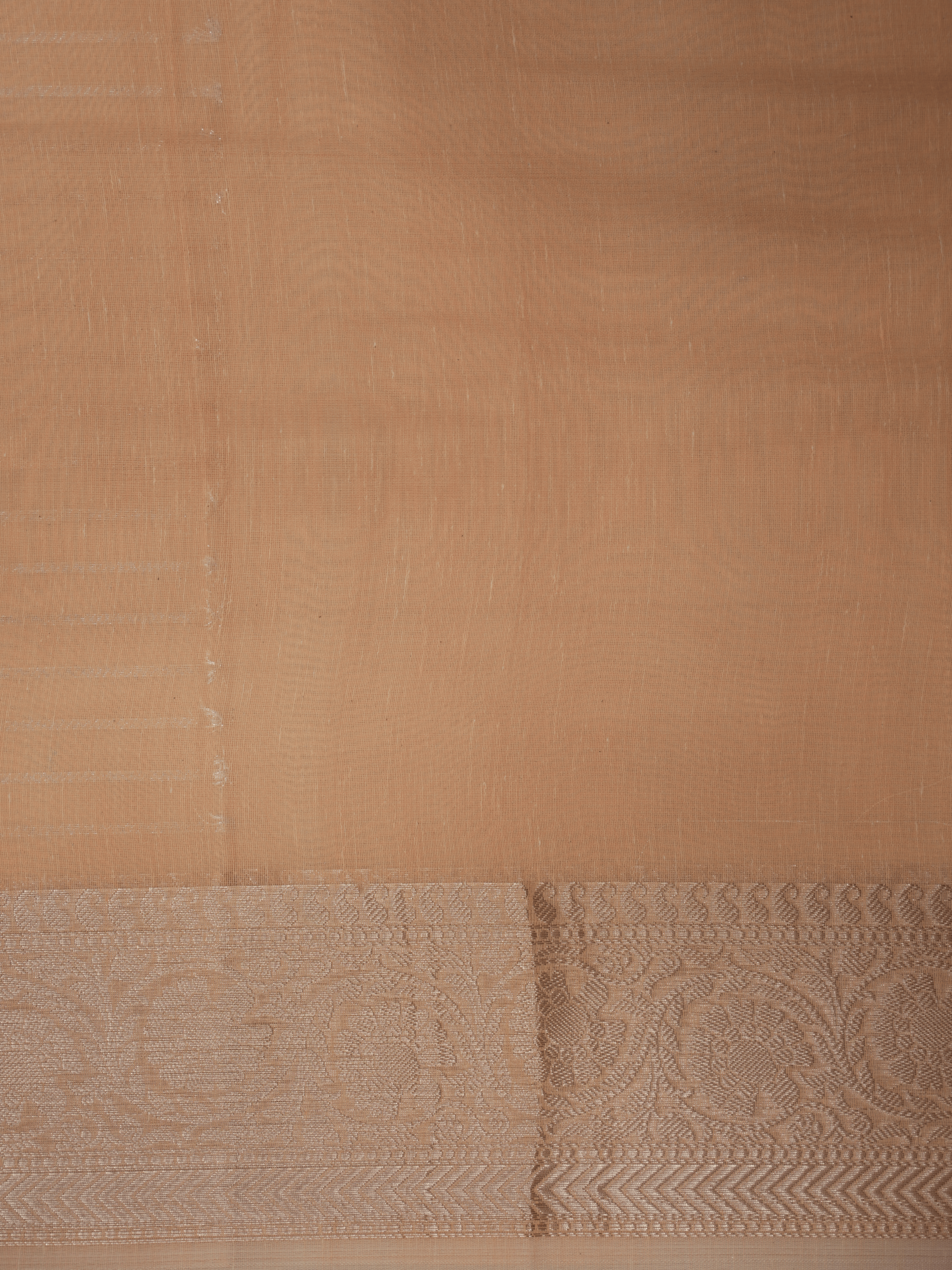Lenin Cotton Banarasi Saree with Silver Gold zari Lining design In Pitch Colour
