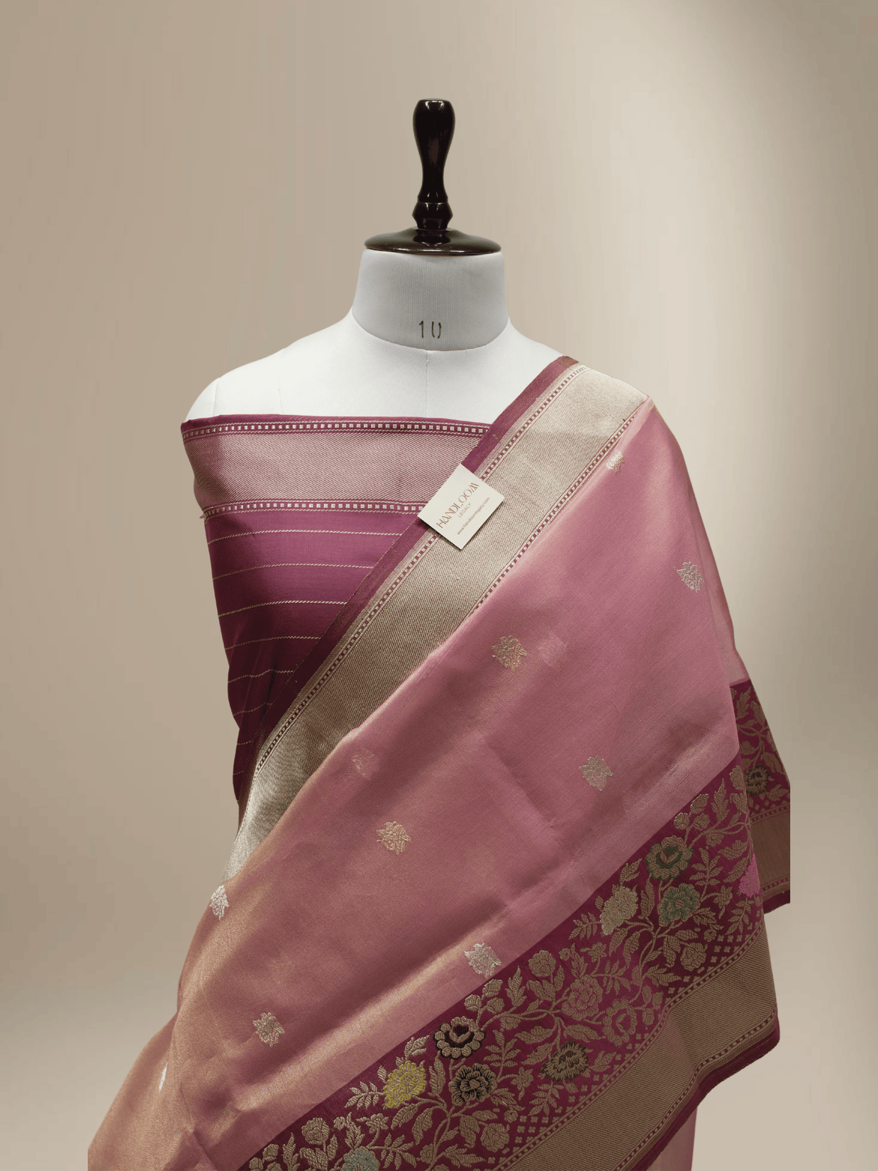Pink Gold Pure Tissue Silk Ropa Sona Kadiyal Booti Handloom Banarasi sarees