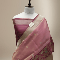 Pink Gold Pure Tissue Silk Ropa Sona Kadiyal Booti Handloom Banarasi sarees