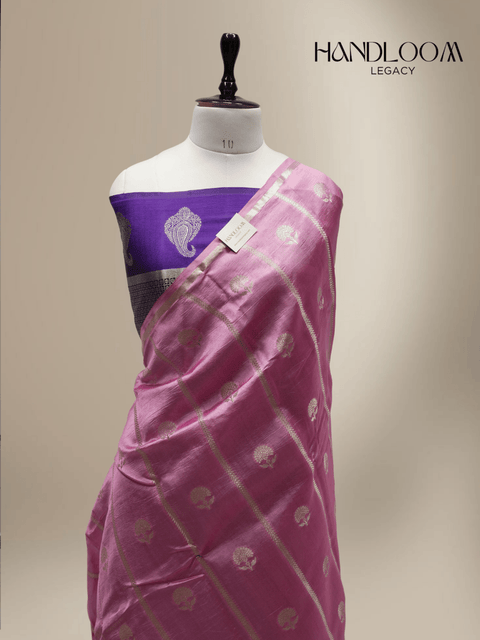 Pink Pure Mango Silk Banarasi Sarees