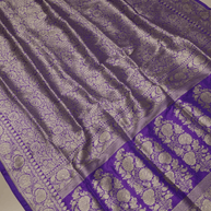 Voilet Colour Pure Katan Silk Tanchui Brocade Zari sarees