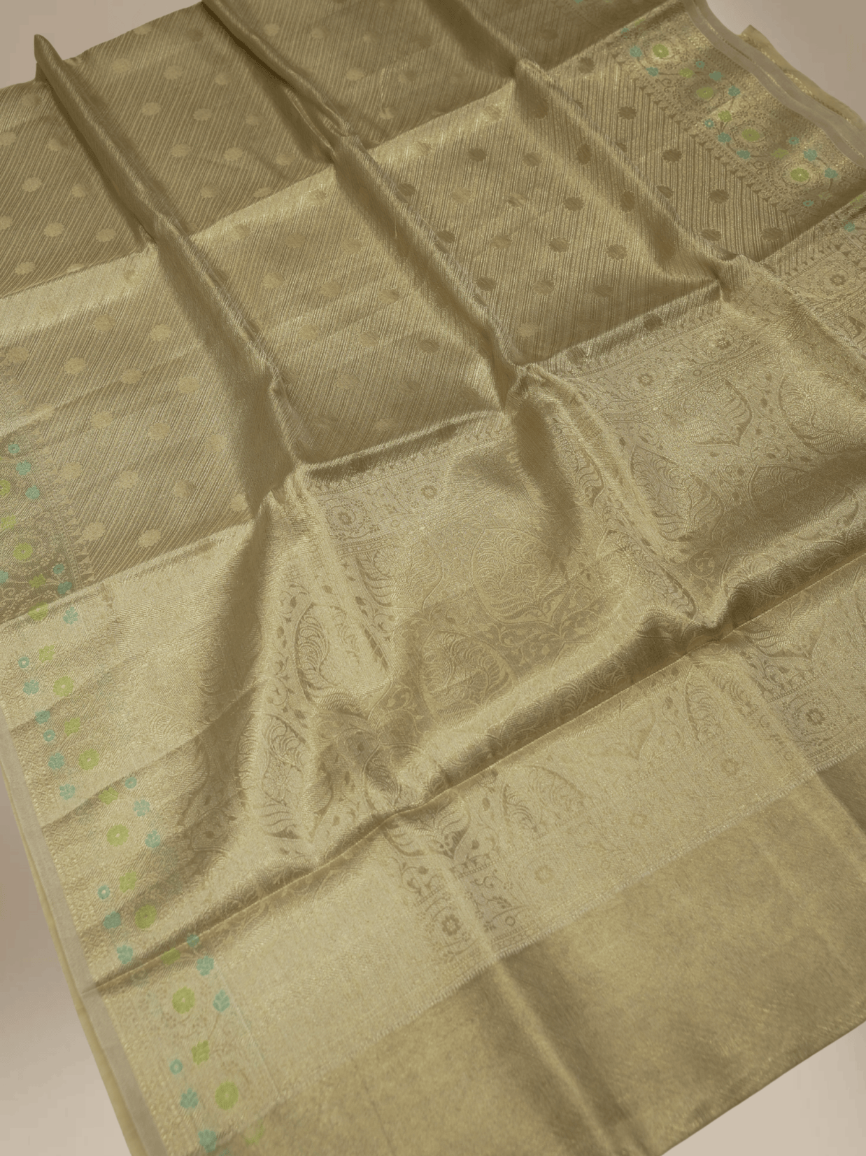 Tassar Colour Fancy Tissue Brocate Banarasi Saree with Jaqart Blouse