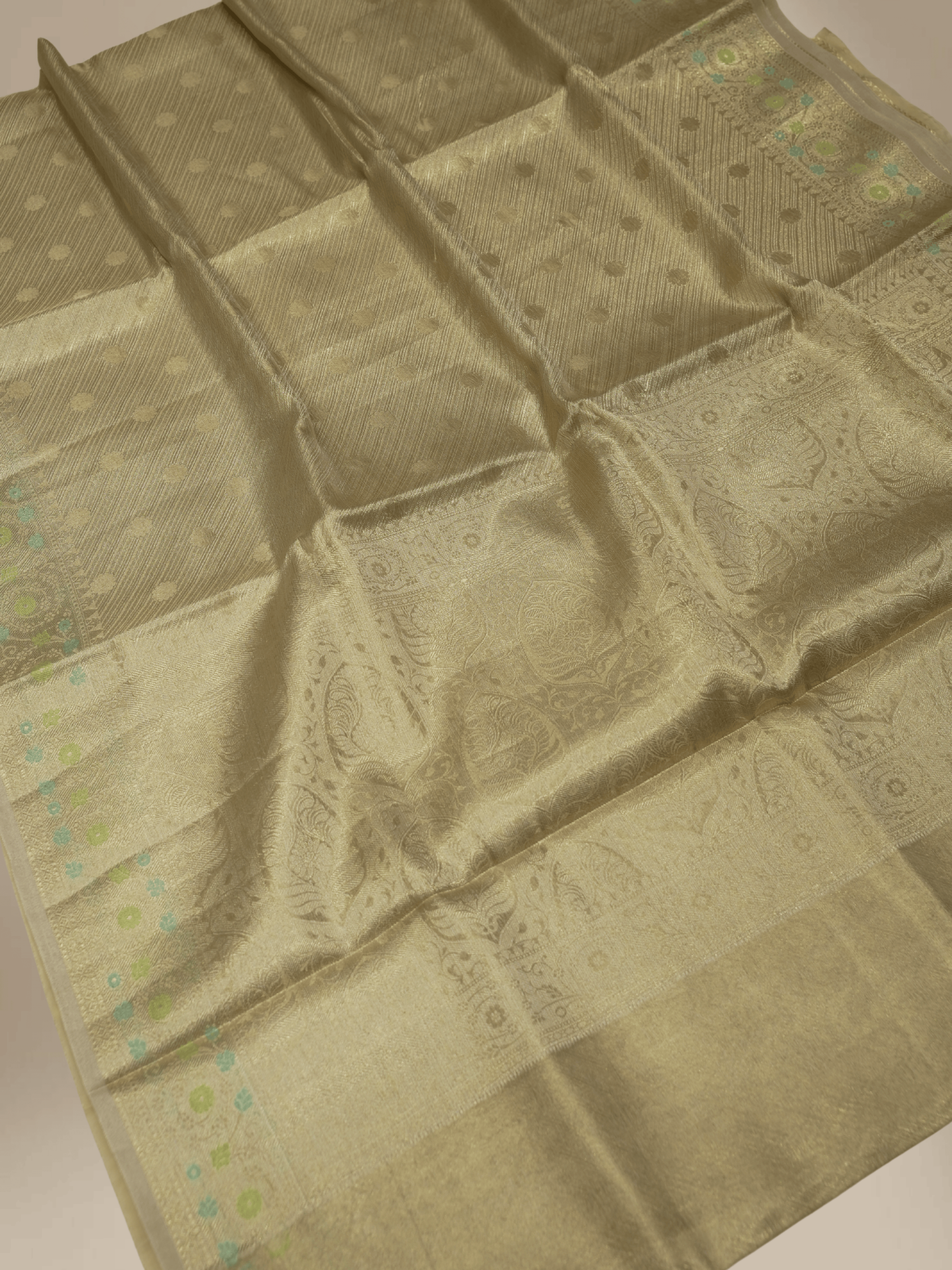 Tassar Colour Fancy Tissue Brocate Banarasi Saree with Jaqart Blouse