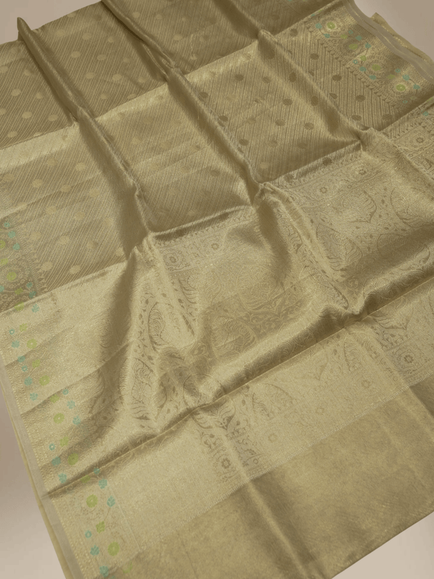 Tassar Colour Fancy Tissue Brocate Banarasi Saree with Jaqart Blouse