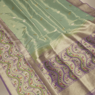Sky Blue Pure Tissue Silk Ropa Sona Kadiyal Booti Handloom Banarasi sarees