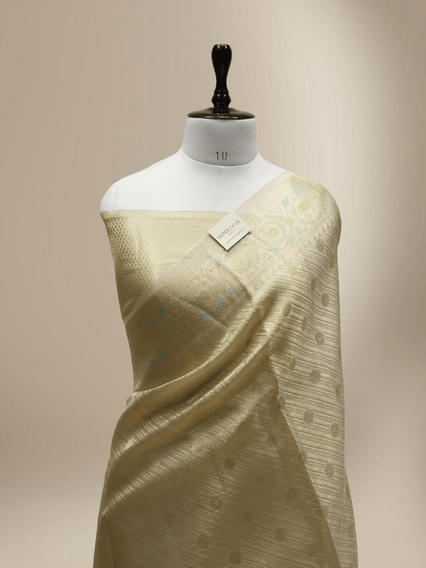 Tassar Colour Fancy Tissue Brocate Banarasi Saree with Jaqart Blouse