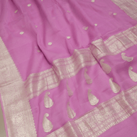 Pure Georgette kadua Banarasi Handloom Saree - Levender