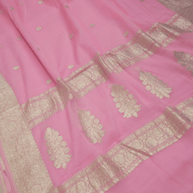 Pure Georgette kadua Banarasi Handloom Saree - Baby Pink