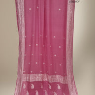 Pure Georgette Banarasi Handloom Saree - Peach