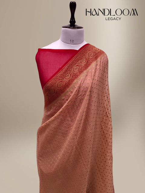 Khaddi Georgette Handloom Banarasi Saree